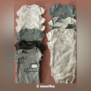 Carter's White and Gray Bodysuits Soft Cotton One Pieces